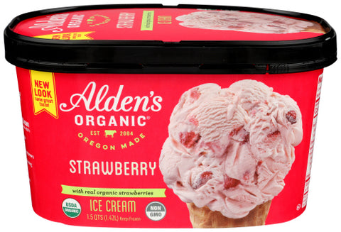 ALDENS ORGANIC ICE CREAM STRAWBERRY - 48 FO