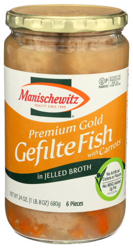MANISCHEWITZ FISH GEFILTE JEL PREM GLD - 24 OZ