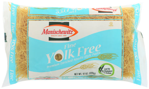 MANISCHEWITZ NOODLE YOLK FREE FINE - 12 OZ