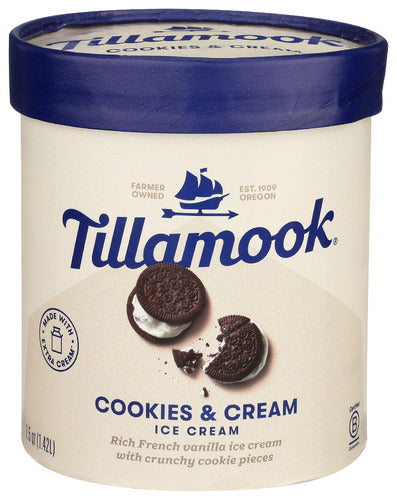 TILLAMOOK ICE CREAM COOKIES N CREAM - 48 OZ