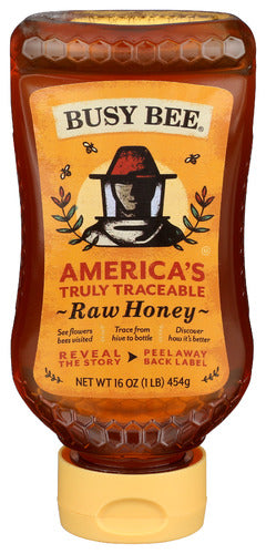 BUSY BEE HONEY RAW USA INVERTD PET - 16 OZ