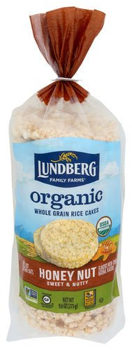 LUNDBERG RICE CAKE HONEY NUT ORG - 9.6 OZ
