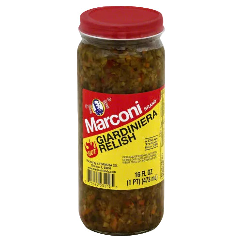 MARCONI GIARDINIERA RELISH HOT - 16 OZ