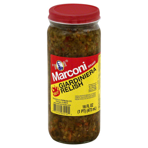 MARCONI GIARDINIERA RELISH HOT - 16 OZ