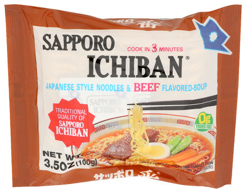 SAPPORO NOODLE ICHIBAN BEEF FLAVOR - 3.5 OZ