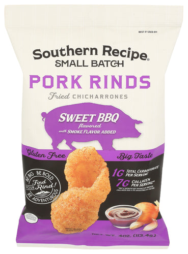 SOUTHERN RECIPE SMALL BAT PORK RINDS SWEET BBQ - 4 OZ