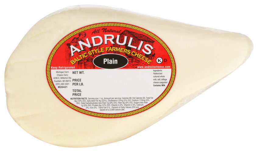 ANDRULIS CHEESE FRMRS PLAIN RW 6LB - 6 LB