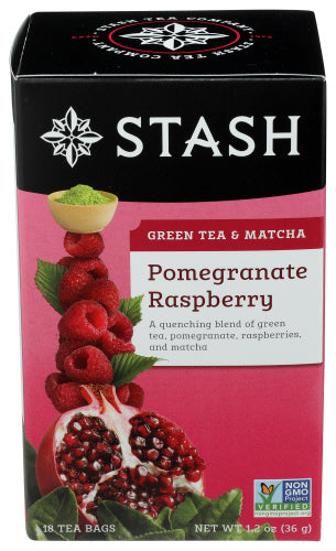 STASH TEA TEA GRN PMGRNT RSPBRY MATCHA - 18 BG