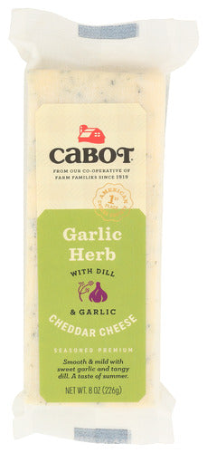 CABOT CHEDDAR GARLIC HERB BAR - 8 OZ
