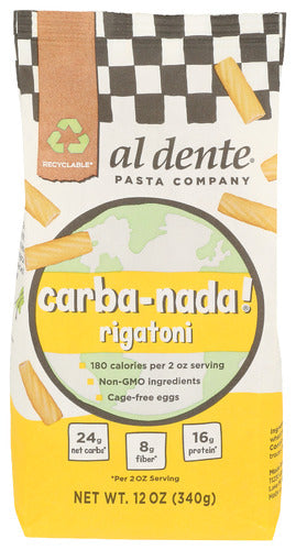 Al Dente 
Pasta Carba Nada Rgatoni, 12 OZ.