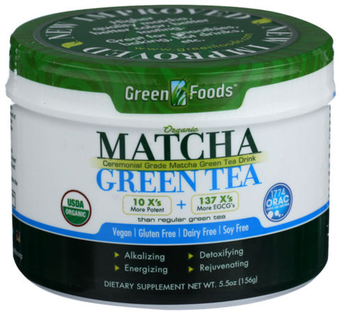 GREEN FOODS TEA GRN MATCHA BRWN RICE SOLID - 5.5 OZ