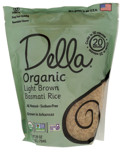 Della Gourmet 
Rice Basmati Lt Brwn Org, 28 OZ.