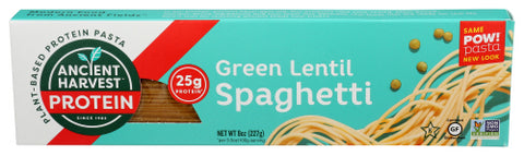 Ancient Harvest 
Pasta Pow Green Lentil Spaghet, 8 OZ.