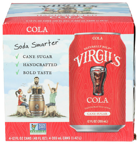 VIRGILS SODA COLA 4PK CANS - 48 FO