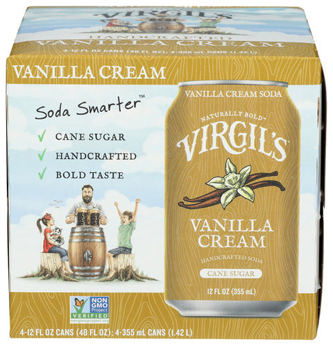 VIRGILS SODA VAN CREAM 4PK CANS - 48 FO