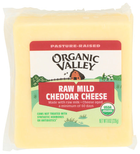 ORGANIC VALLEY CHEESE RAW CHDR MLD - 8 OZ