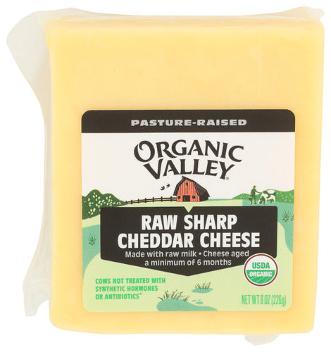 ORGANIC VALLEY CHEESE RAW CHDR SHRP - 8 OZ