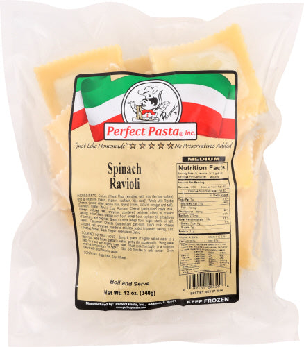 PERFECT PASTA RAVIOLI MEDM SQR SPINACH - 12 OZ