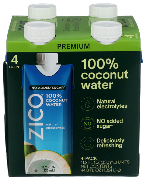 ZICO WATER 100PRCN CCONUT 4PK - 44.64 FO