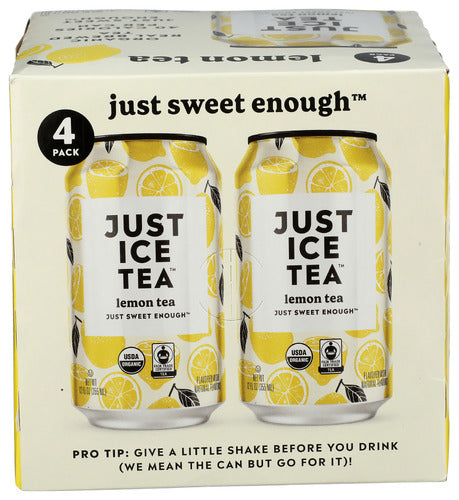 JUST ICE TEA TEA BLACK LEMON ORG 4PK - 48 FO