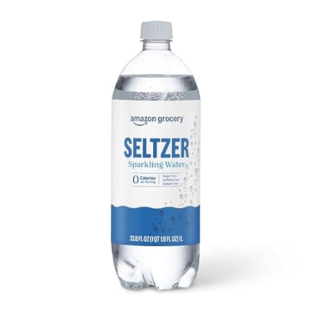 Amazon Grocery, Seltzer Sparkling Water, 33.8 Fl Oz (Previously Happy Belly, Packaging May Vary)