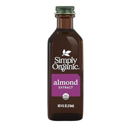 Simply Organic Almond Extract, 4 Ounce Glass Jar, Warm Sugar-free Vegan Flavor for Desserts, Coffee and Smoothies