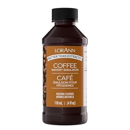 LorAnn Oils Coffee Bakery Emulsion: True Essence, Ideal for Boosting Fruit Tones in Cakes, Cookies & Desserts, Gluten-Free, Keto-Friendly, Extract Substitute Essential for Your Kitchen, 4 Oz