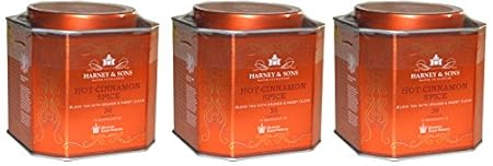 Harney & Sons Hot Cinnamon Spice Tea - 30 Tea Sachets (Pack of 3) - Black Tea with Oranges & Sweet Cloves