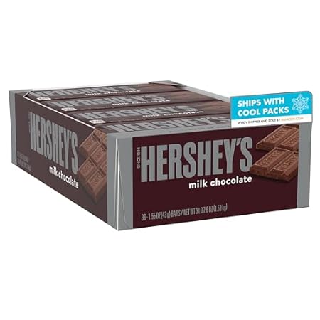 HERSHEY'S Milk Chocolate Candy Bars, Halloween Candy, 1.55 oz (36 Count)