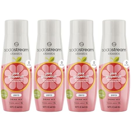 SodaStream Pink Grapefruit Zero Calorie, 14.8 Fl Oz (Pack of 4)