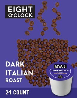 Eight O Clock, Dark Italian Roast, Single-Serve Keurig K-Cup Pods, Dark Roast Coffee, 144 Count (6 Boxes of 24 Pods)