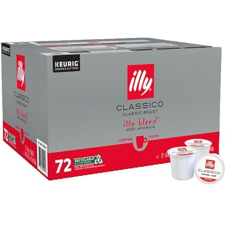 Illy Coffee K Cups - Pods For Keurig Machines – Classico Roast - Caramel, Orange Blossom & Jasmine - Mild, Flavorful & Balanced Flavor - No Preservatives – 72 Count
