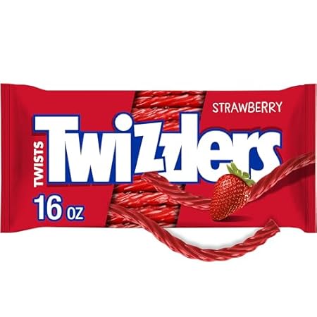 TWIZZLERS Twists Strawberry Flavored Licorice Style, Chewy Candy Bag, 16 oz