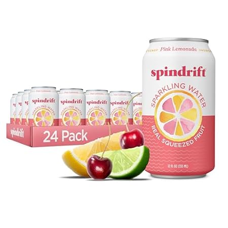 Spindrift Pink Lemonade Can 12 Ounce (Pack of 24)