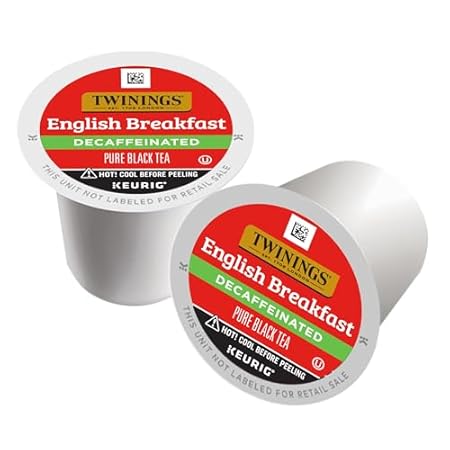 Twinings Decaf English Breakfast Tea K-Cup Pods for Keurig, 56 Count (Pack of 1), Naturally Decaffeinated Black Tea, Smooth, Flavourful, Robust, Enjoy Hot of Iced