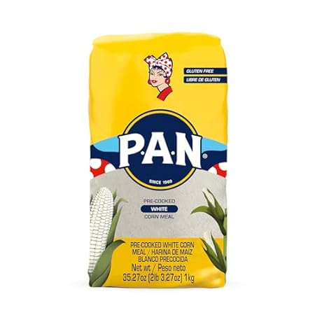 P.A.N. White Corn Meal – Pre-cooked Gluten Free and Kosher Flour for Arepas (2 lb 3.27 Oz / Pack of 1)