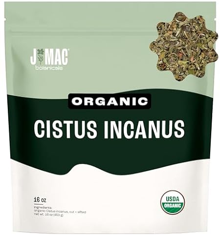 J Mac Botanicals Organic Cistus Incanus tea, also known as Rock Rose or Shepherd's Tea