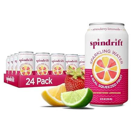 Spindrift Strawberry Lemonade Can 12 Ounce (Pack of 24)