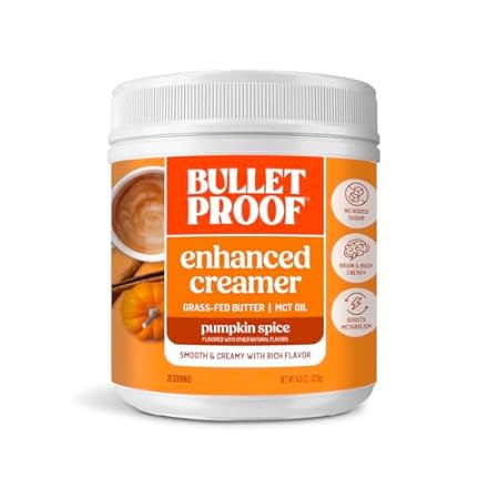 Bulletproof Pumpkin Spice Creamer, 14.8 Ounces, Keto Coffee Powder Creamer with MCT Oil and Grass-Fed Butter