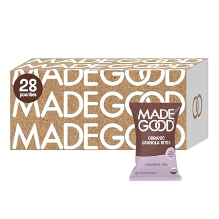 MadeGood Chocolate Chip Granola Bites, 28 Count, Organic and Delicious Snacks