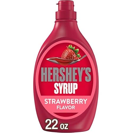 HERSHEY'S Strawberry Flavored Syrup Bottle, 22 oz