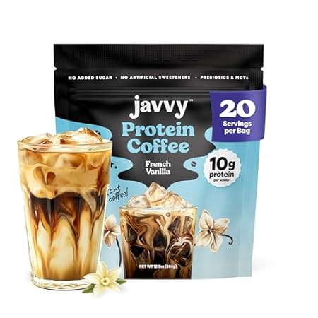 French Vanilla Protein Iced Coffee - Premium Whey Protein & Instant Iced Coffees - Natural Cold Brew Coffee - Zero Artificial Flavors & Sweeteners, 80 mg Caffeine, 0g of Sugar, 20 Servings