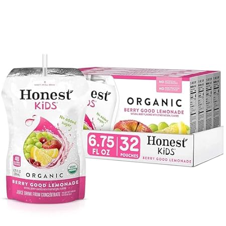 Honest Kids Berry Berry Good Lemonade Juice Drink, 6.75 Fluid Ounce - 8 per pack - 4 packs per case.4
