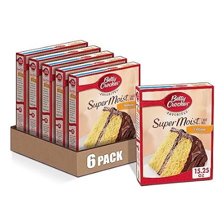 Betty Crocker Super Moist Yellow Cake Mix, 15.25 oz. (Pack of 6)