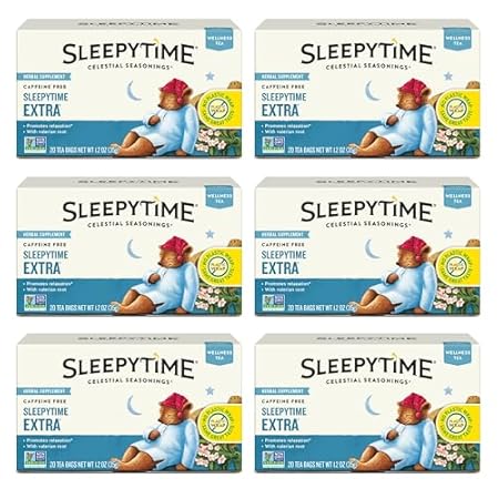 Celestial Seasonings Sleepytime Extra Herbal Tea, Promotes Relaxation, 20 Count (Pack of 6)