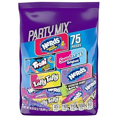 SweeTARTS Variety Party Mix, Individually Wrapped Assorted Candy, 28.6 Ounce (75 Count)
