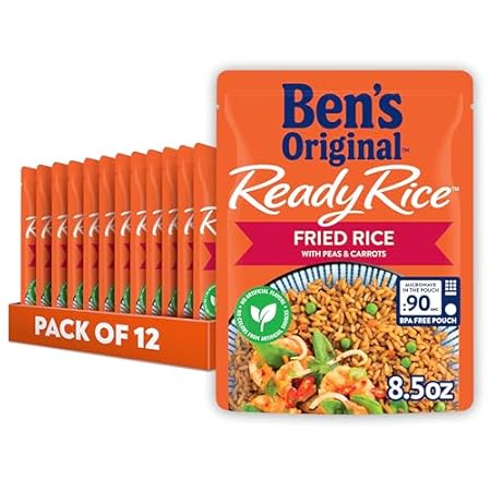 BEN'S ORIGINAL Ready Rice Fried Flavored Rice, Easy Dinner Side, 8.5 oz Pouch (Pack of 12)