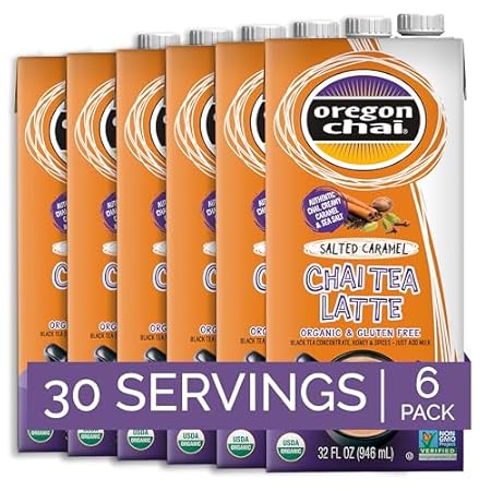Oregon Chai Salted Caramel Concentrate, 32 Fluid Ounce (Pack of 6)