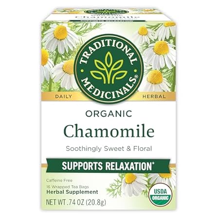 Traditional Medicinals Herbal Tea, Organic Chamomile, 16 Tea Bags (Pack of 1)