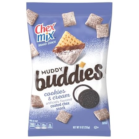 Chex Mix Muddy Buddies, OREO Cookies and Cream Snack Mix, 9 oz